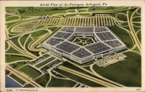 Ak Arlington Virginia USA, Pentagon, Luftbild