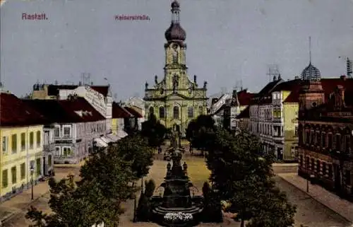 Ak Rastatt im Schwarzwald Baden, Kaiserstraße