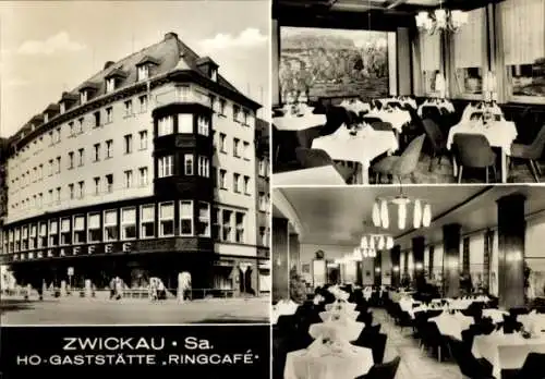 Ak Zwickau in Sachsen, HO-Gaststätte Ringcafé, Restaurant