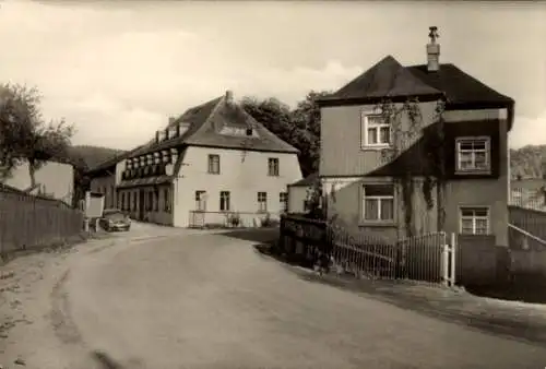 Ak Grünau Langenbach Langenweißbach in Sachsen, Straßenpartie