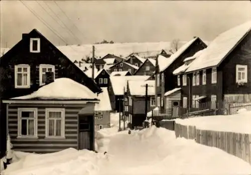 Ak Schnett Masserberg in Thüringen, Teilansicht im Winter