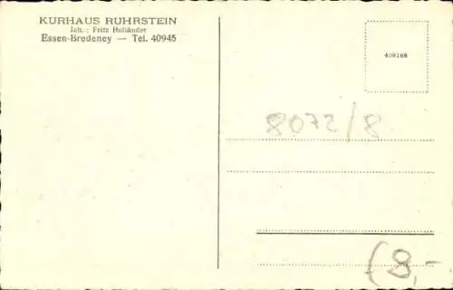 Ak Bredeney Essen im Ruhrgebiet, Kurhaus Ruhrstein, Mittelsaal, Tanzfläche