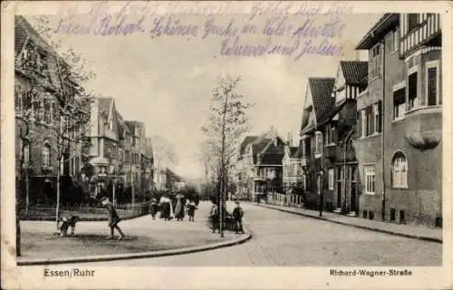 Ak Essen im Ruhrgebiet Nordrhein Westfalen, Blick in die Richard Wagner Straße