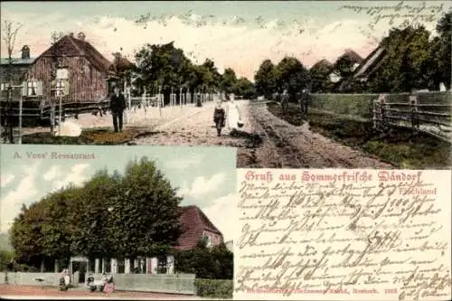 Ak Dändorf Ostseebad Dierhagen Fischland Mecklenburg, Restaurant A. Voss, Straßenpartie