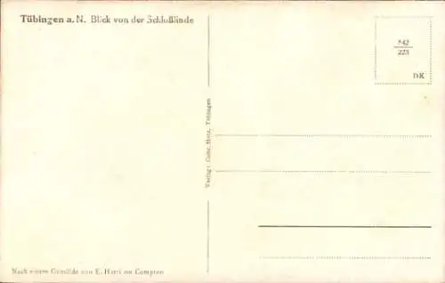 Künstler Ak Compton, Edward Harrison, Tübingen am Neckar, Blick von der Schlosslinde aus