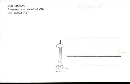 Ak Rotterdam Südholland Niederlande, Panorama von Maashaven mit Euromast