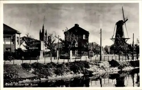 Ak Delft Südholland Niederlande, Mill De Roos