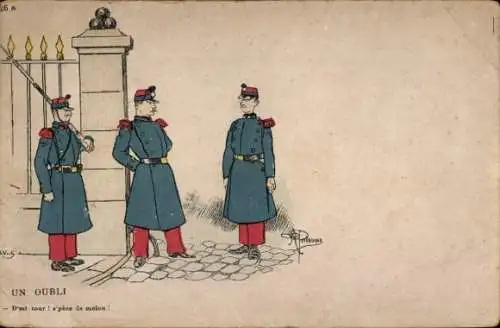 Künstler Ak Guillaume, Albert, Un Oubli, soldats francais