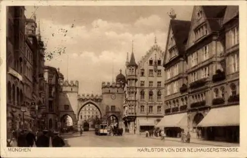 Ak München, Karlstor, Neuhauserstraße