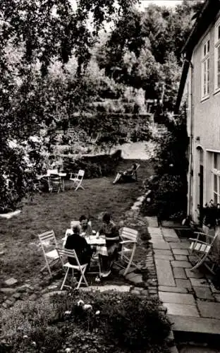 Ak Herstelle Beverungen an der Weser, Müttererholungsheim Haus Hildegard, Terrasse, Garten