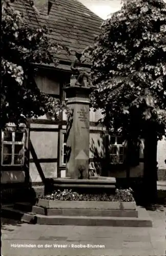 Ak Holzminden an der Weser, Raabe-Brunnen