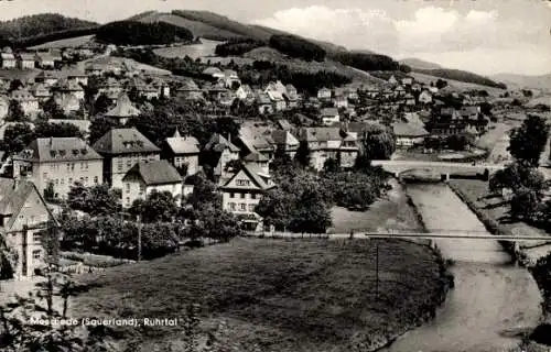 Ak Meschede im Sauerland, Teilansicht, Ruhrtal, Brücken