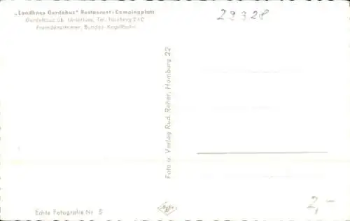 Ak Unterlüß Unterlüss Lüneburger Heide, Landhaus Gerdehus, Restaurant Campingplatz, Zelte