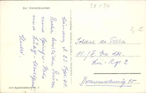 Ak Hildesheim in Niedersachsen, Katzenbrunnen, Fachwerkhäuser