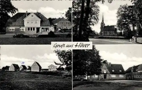 Ak Höver Sehnde Region Hannover, Gastwirtschaft Gemischtwaren Hermann Krug, Kirche