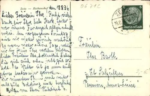 Ak Zeitz im Burgenlandkreis, Rathaushof