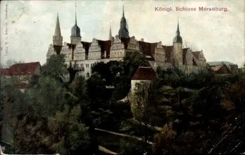 Ak Merseburg an der Saale, Blick auf das Königliche Schloss