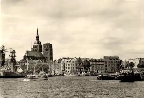 Ak Stralsund in Vorpommern, Hafen, Teilansicht