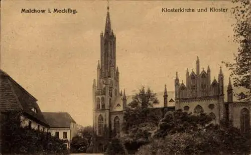 Ak Malchow in Mecklenburg, Klosterkirche, Kloster