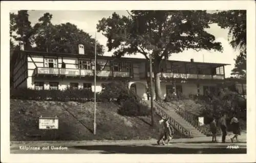 Ak Ostseebad Kölpinsee auf Usedom, Fachwerkhaus