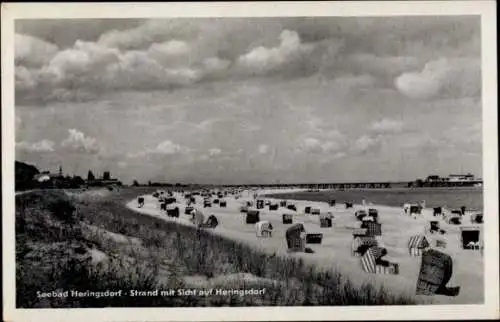 Ak Ostseebad Heringsdorf auf Usedom, Strand, Panorama