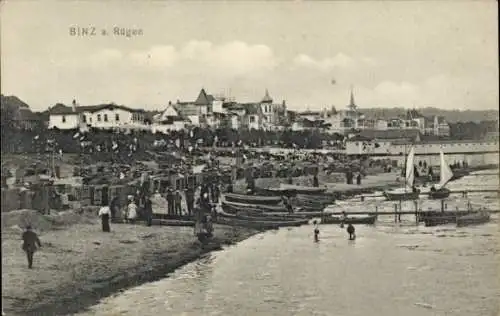 Ak Seebad Binz auf Rügen, Strand