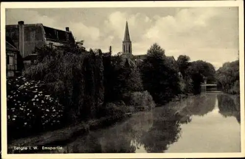 Ak Telgte in Westfalen, Ems, Teilansicht, Kirchturm