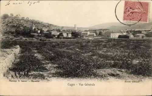 Ak Cuges Bouches du Rhône, Vue Generale