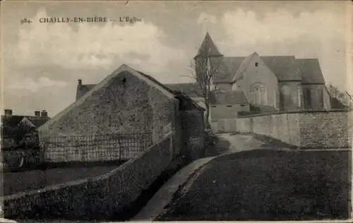 Ak Chailly en Bière Seine et Marne, Kirche