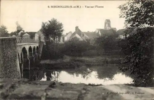 Ak Soignolles en Brie Seine et Marne, Vue sur l'Yerres