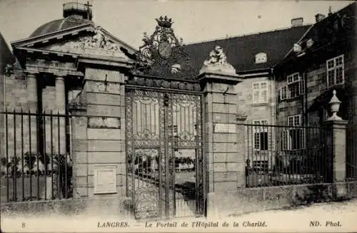 Ak Langres Haute Marne, Le Portail de l'Hopital de la Charite