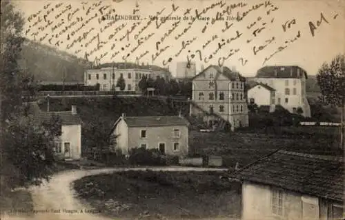 Ak Chalindrey Haute-Marne, Vue generale de la Gare - Les Hotel