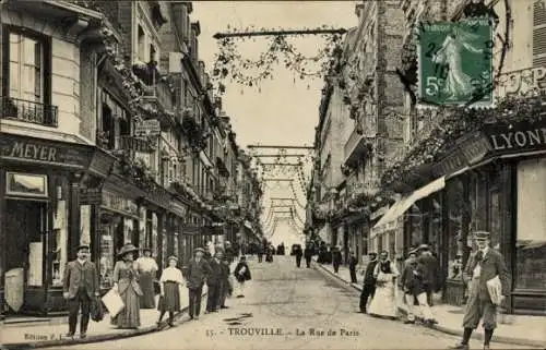 Ak Trouville Calvados, La Rue de Paris