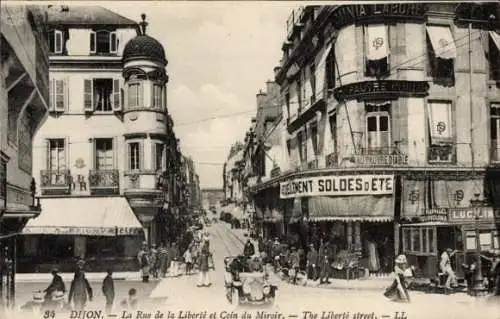 Ak Dijon Côte d’Or, Rue de la Liberte, Coin du Miroir