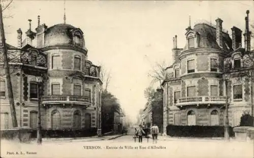 Ak Vernon Eure, Eingang zur Stadt, Rue d’Albufera