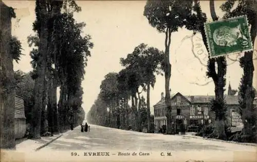 Ak Évreux Eure, Route de Caen