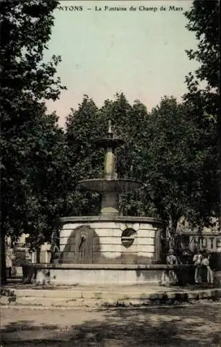 Ak Nyons Drome, La Fontaine du Champ de Mars