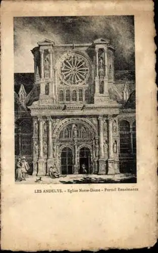 Ak Les Andelys Eure, Kirche Notre-Dame, Renaissance-Portal