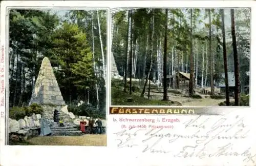 Ak Waschleithe Grünhain Beierfeld im Erzgebirge, Köhlerhütte Fürstenbrunn, Prinzenraub 1455