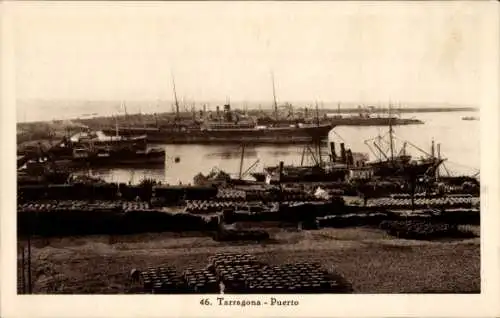 Ak Tarragona Katalonien Spanien, Hafen