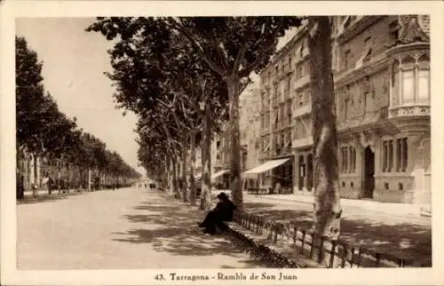 AK Tarragona Katalonien Spanien, Rambla de San Juan