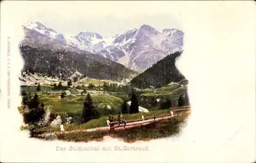 Ak Sankt Gertraud Santa Gertrude Südtirol, Landschaftsblick, Suldenthal