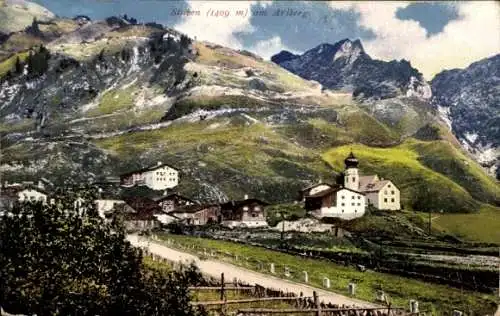 Ak Stuben am Arlberg Vorarlberg, Teilansicht vom Ort