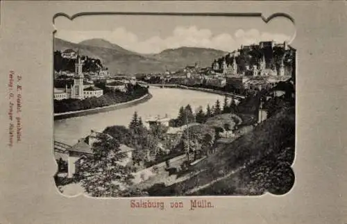 Passepartout Ak Mülln Salzburg in Österreich, Teilansicht