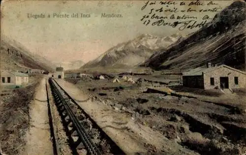 Ak Mendoza, Argentinien, Liegada a Puente del Inca