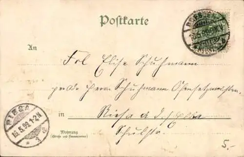 Litho Dresden, Sächs. Handwerks- und Kunstgewerbeausstellung, Hofbrauhaus, Café