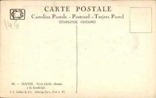 Künstler Ak Hansi, Yerri, Junge in Elsässer Volkstracht