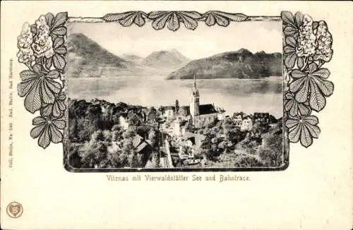 Passepartout Ak Vitznau Kanton Luzern, Vierwaldstättersee, Bahntrace