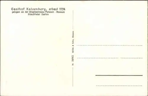 Ak Katzenberg Nossen in Sachsen, Gasthof Katzenberg