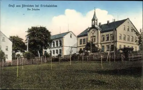 Ak Börnichen im Erzgebirge, Schulen